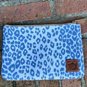 Barrington Blue Leopard Print Zip Pouch Cosmetic Bag